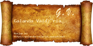 Galanda Valéria névjegykártya